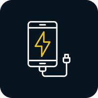 Charging Line Yellow White Icon vector