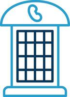 Phone Booth Line Blue Two Color Icon vector