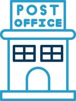 Post Office Line Blue Two Color Icon vector