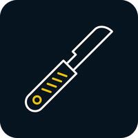 Scalpel Line Yellow White Icon vector