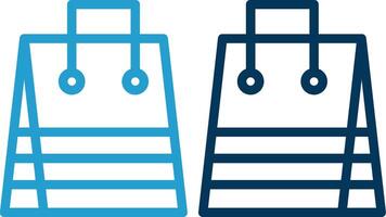 Shopping Bags Line Blue Two Color Icon vector