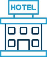 Hotel Line Blue Two Color Icon vector