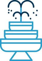 Fountain Line Blue Two Color Icon vector