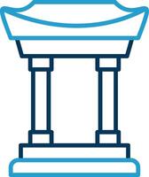 Chinatown Line Blue Two Color Icon vector