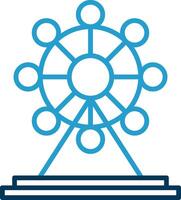 Ferris Wheel Line Blue Two Color Icon vector