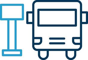 Bus Station Line Blue Two Color Icon vector