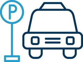 Parking Area Line Blue Two Color Icon vector