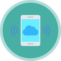 Mobile Cloud Flat Multi Circle Icon vector