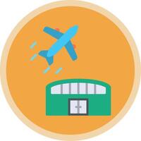 aeropuerto plano multi circulo icono vector