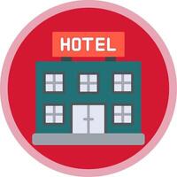 hotel plano multi circulo icono vector