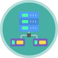 Data Network Flat Multi Circle Icon vector