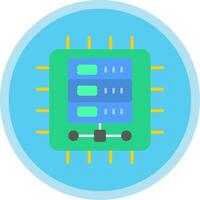 Cpu Flat Multi Circle Icon vector