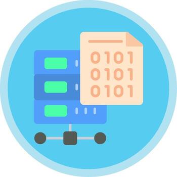 binario código plano multi circulo icono vector