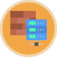 Firewall Flat Multi Circle Icon vector