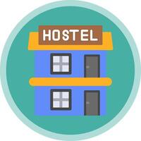 Hostel Flat Multi Circle Icon vector