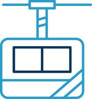 Cable Car Cabin Line Blue Two Color Icon vector