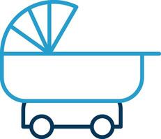 Pram Line Blue Two Color Icon vector