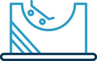 Skate Park Line Blue Two Color Icon vector