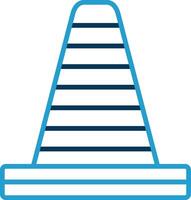 Traffic Cone Line Blue Two Color Icon vector