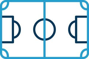 Soccer Field Line Blue Two Color Icon vector
