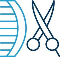 Barbershop Line Blue Two Color Icon vector