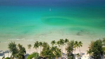 People Relaxing In Crystal Clear Turquoise Sea On Tropical Island In Thailand video