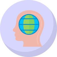 Global Mind Gradient Line Circle Icon vector