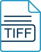 TIFF File Format Line Blue Two Color Icon vector