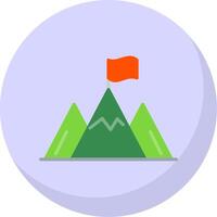 Goal Summit Gradient Line Circle Icon vector