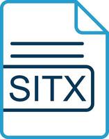 SITX File Format Line Blue Two Color Icon vector