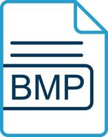 BMP File Format Line Blue Two Color Icon vector