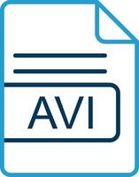 AVI File Format Line Blue Two Color Icon vector