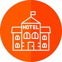 Hotel Line Yellow White Icon vector