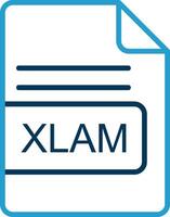 XLAM File Format Line Blue Two Color Icon vector