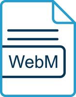 webm archivo formato línea azul dos color icono vector