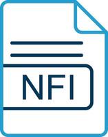 nfi archivo formato línea azul dos color icono vector