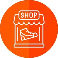 Shoe Shop Line Yellow White Icon vector