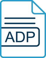 ADP File Format Line Blue Two Color Icon vector