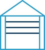 Garage Line Blue Two Color Icon vector
