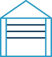 Garage Line Blue Two Color Icon vector