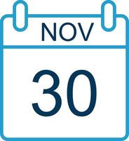 November Line Blue Two Color Icon vector