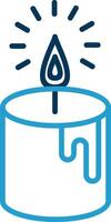 Candle Line Blue Two Color Icon vector