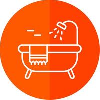 Bathtub Line Yellow White Icon vector