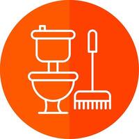 Toilet Line Yellow White Icon vector