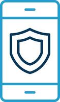 Security Line Blue Two Color Icon vector