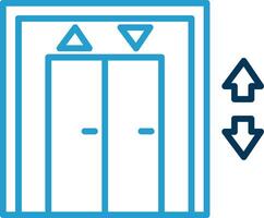 Elevator Line Blue Two Color Icon vector