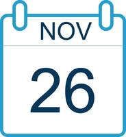 November Line Blue Two Color Icon vector