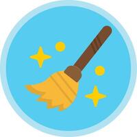 Flying Broom Flat Multi Circle Icon vector