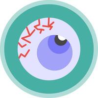 Scary Eyeball Flat Multi Circle Icon vector