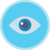 Eyeball Flat Multi Circle Icon vector